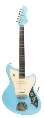 Novo Guitars Nucleus Serus J, Daphne Blue Extra Light Distress