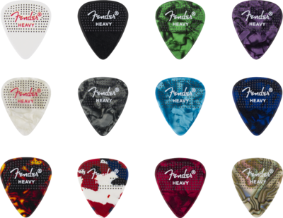 Fender 351 Dotted Celluloid Picks, 12-Pack, Heavy