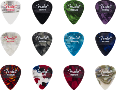 Fender 351 Dotted Celluloid Picks, 12-Pack, Medium
