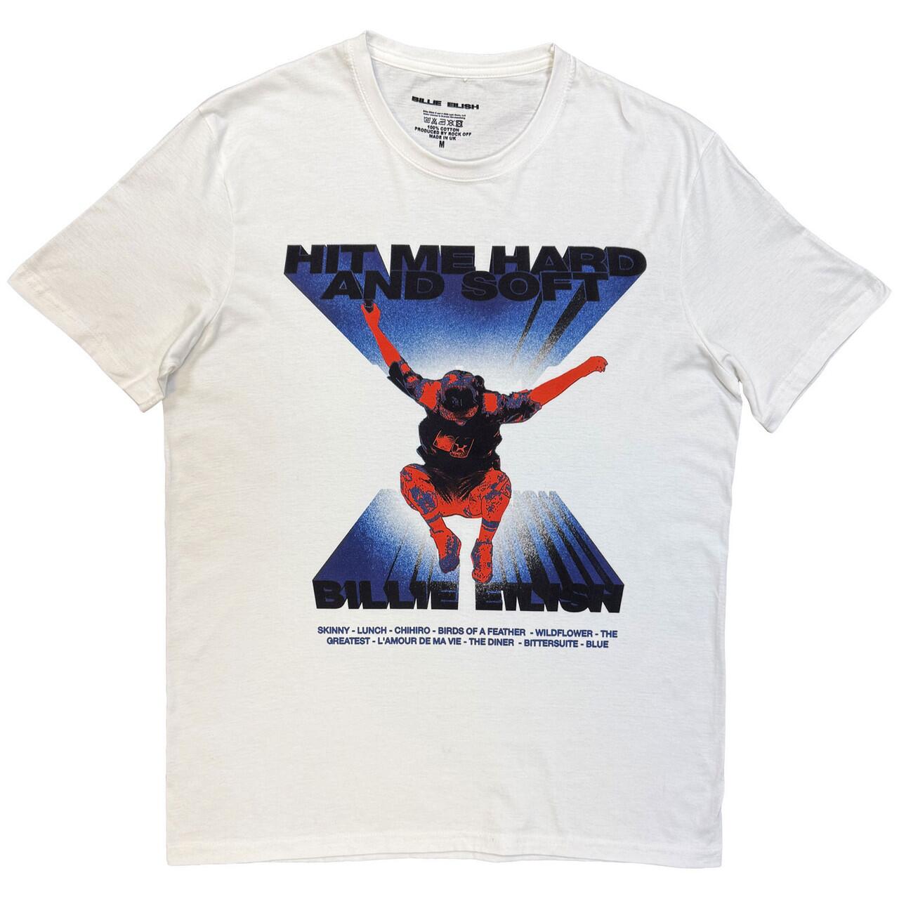 T-shirt Billie Eilish Unisex T-Shirt : Jump Tracklist Hit Me Hard And Soft (White) Taille XL