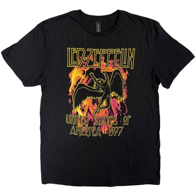 T-Shirt Led Zeppelin Black Flames Taille XXL