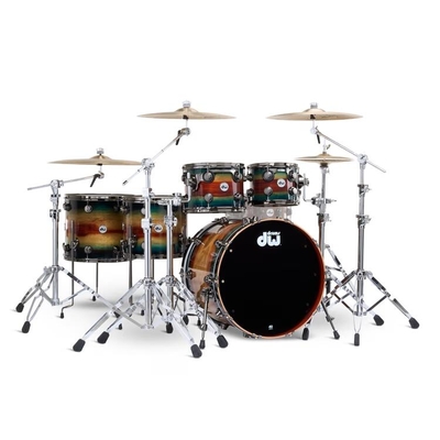 DW SonicPly Exotic Kit, 4-teilig Natural to Royal Blue Burst