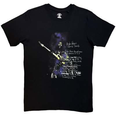 T-Shirt Jimi Hendrix Unisex T-Shirt: Purple Haze Lyrics (Black) Taille S