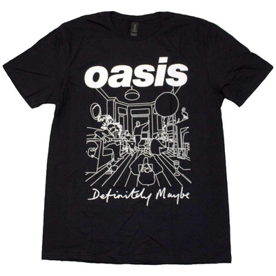T-shirt Oasis Unisex T-Shirt: Definitely Maybe Line Drawing (Black) Taille XXL