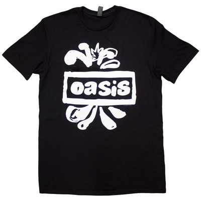 T-shirt Oasis Unisex Stone Wash T-Shirt: Logo Splat (Black) Taille M