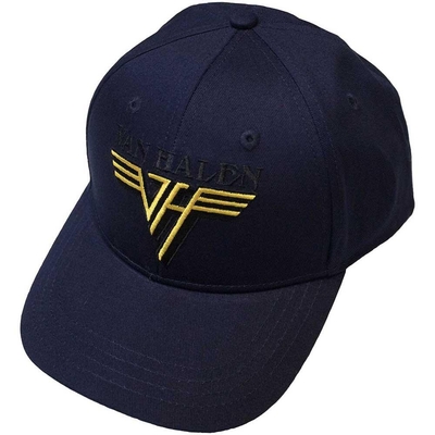 Casquette Van Halen Unisex Baseball Cap: Text & Yellow Logo (Navy Blue)