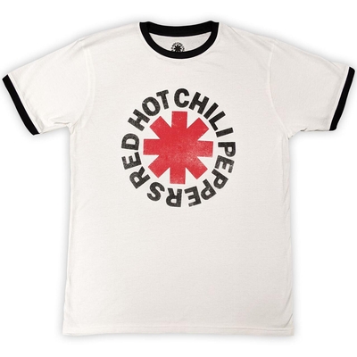 T-shirt Red Hot Chili Peppers Unisex Ringer T-Shirt: Logo Ringer (White) Taille XXL