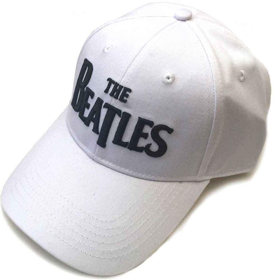 The Beatles Baseball Cap: Black Drop T Logo (White)
