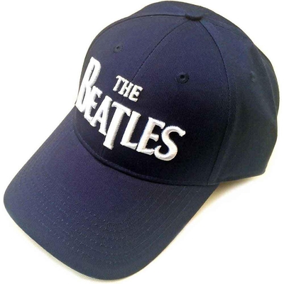 Casquette The Beatles Baseball Cap : White Drop T Logo (Navy Blue)