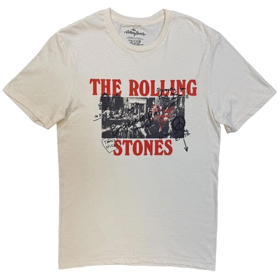 T-Shirt The Rolling Stones Unisex T-Shirt: Beggars Banquet Graffiti (Natural) Taille S