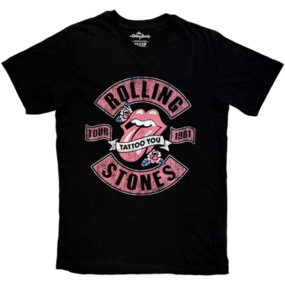 T-Shirt The Rolling Stones Unisex T-Shirt: Tour 1981 Tattoo You (Black) Taille M