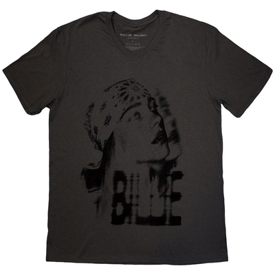 T-Shirt Billie Eilish Unisex T-Shirt: Tonal Bandana Photo (Charcoal Grey) Taille L